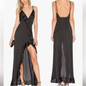 For Love & Lemons Isabella Ruffle Maxi Slip dress